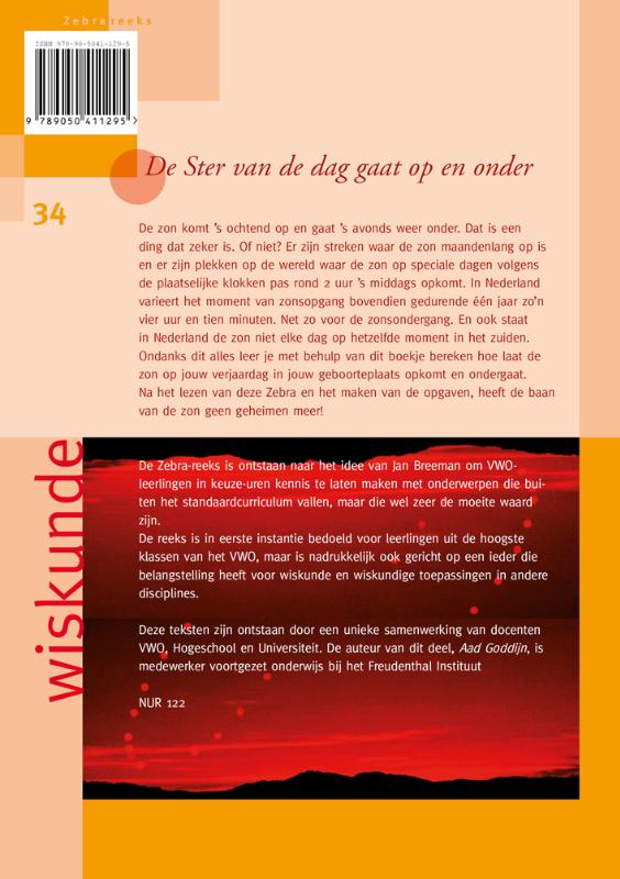 Achterkant van De ster van de dag gaat op en onder