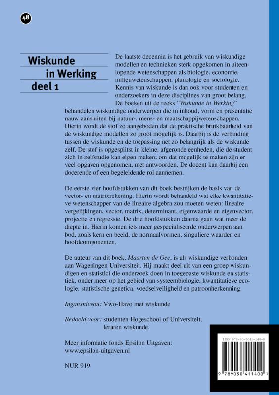 Achterkant van deel 1 Vectoren en matrices toegepast