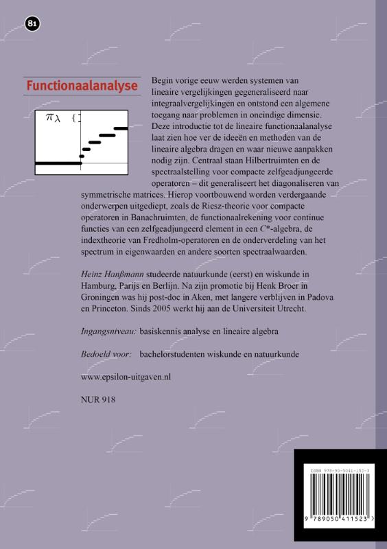 Achterkant van Functionaalanalyse