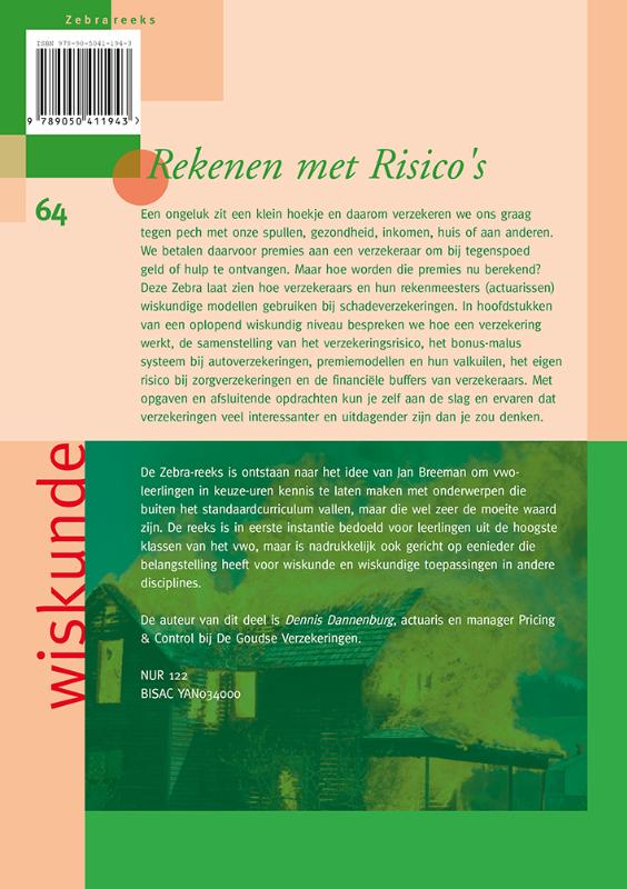 Achterkant van Rekenen met risico's