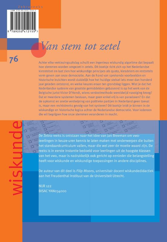 Achterkant van Van stem tot zetel