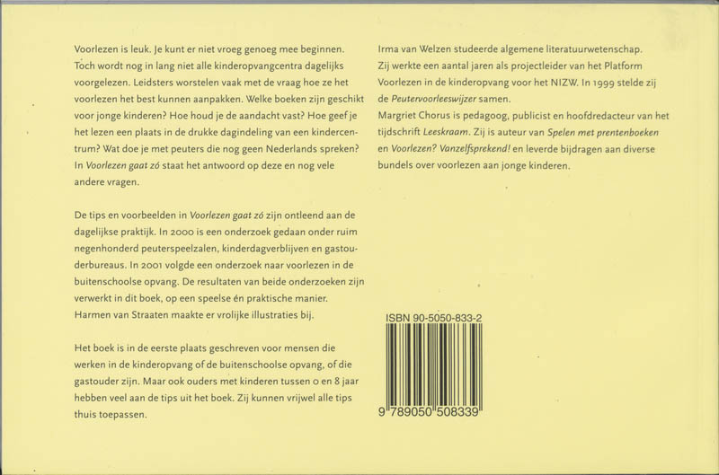 Achterkant van Voorlezen gaat zo