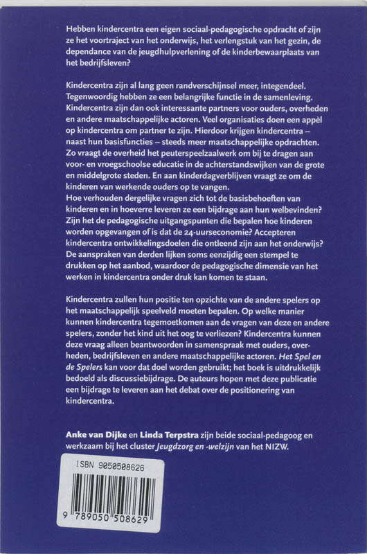 Achterkant van Het spel en de spelers