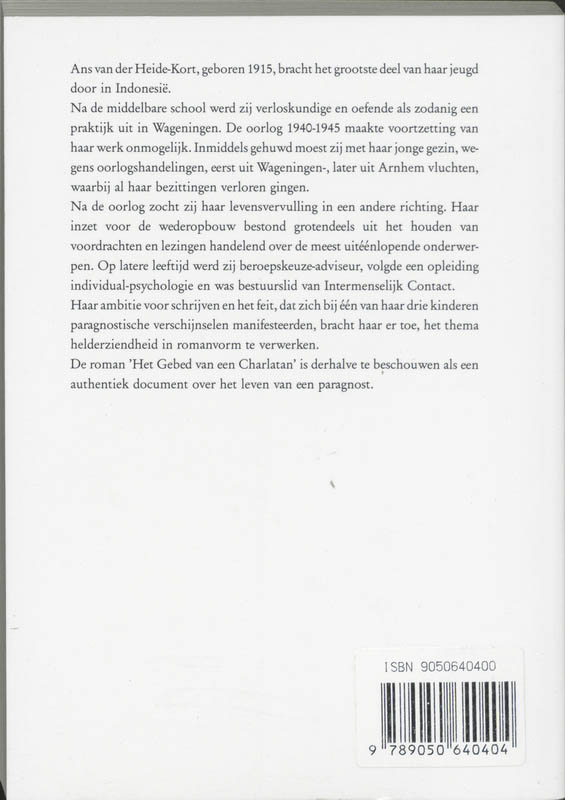 Achterkant van Het gebed van een charlatan