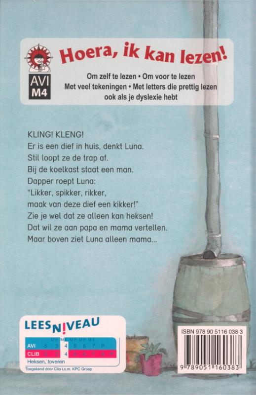 Achterkant van Luna en de kikker