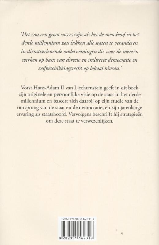 Achterkant van De staat in het derde millennium