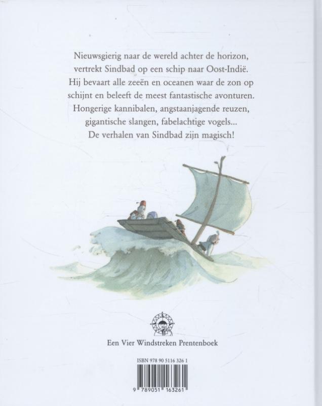 Achterkant van Sindbad de zeeman