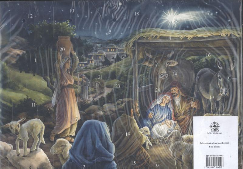Achterkant van Adventskalenders traditioneel 1, 4 ex. assorti