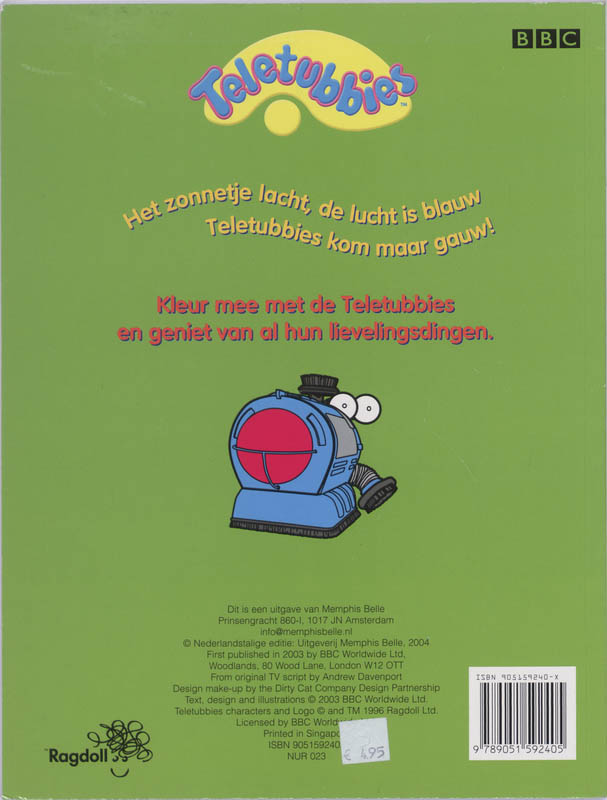 Achterkant van Kleuren met de Teletubbies