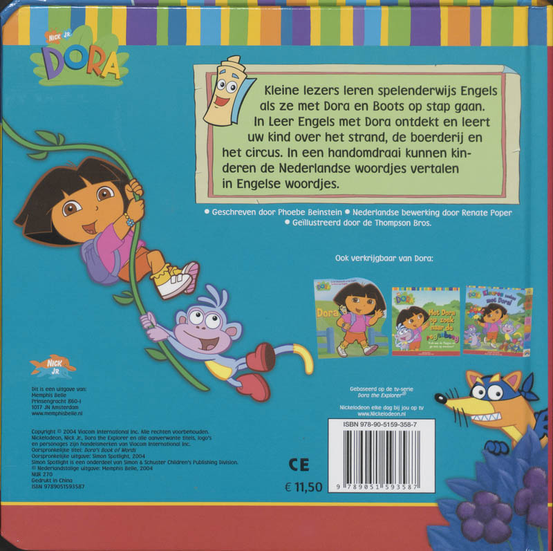 Achterkant van Leer Engels met Dora!