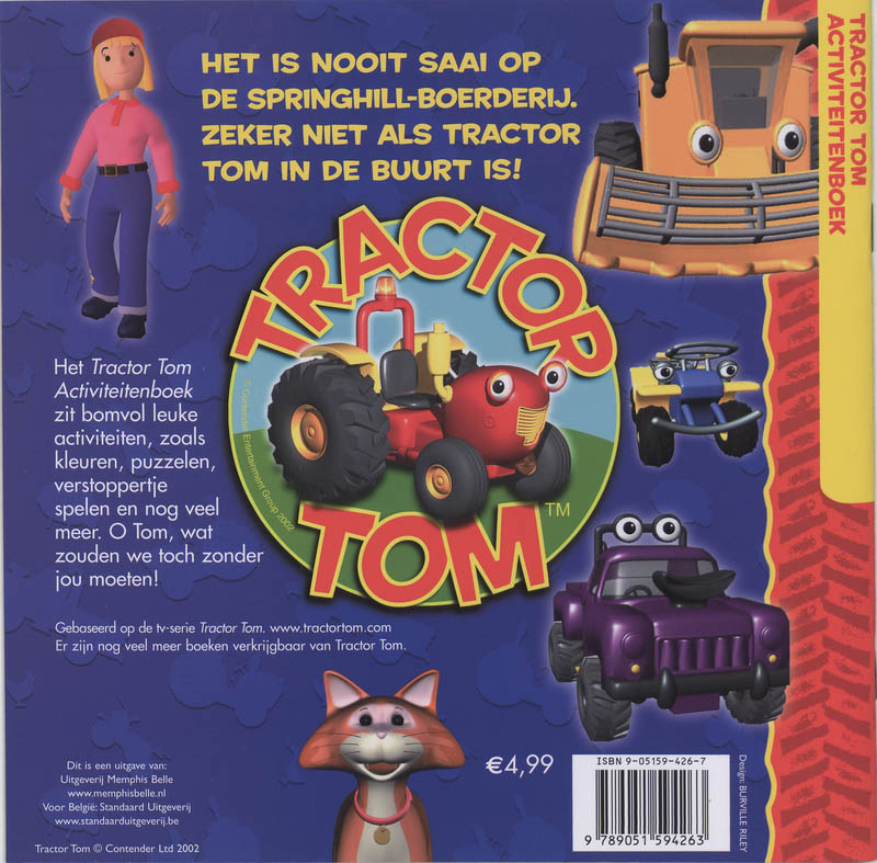 Achterkant van Tractor Tom activiteitenboek