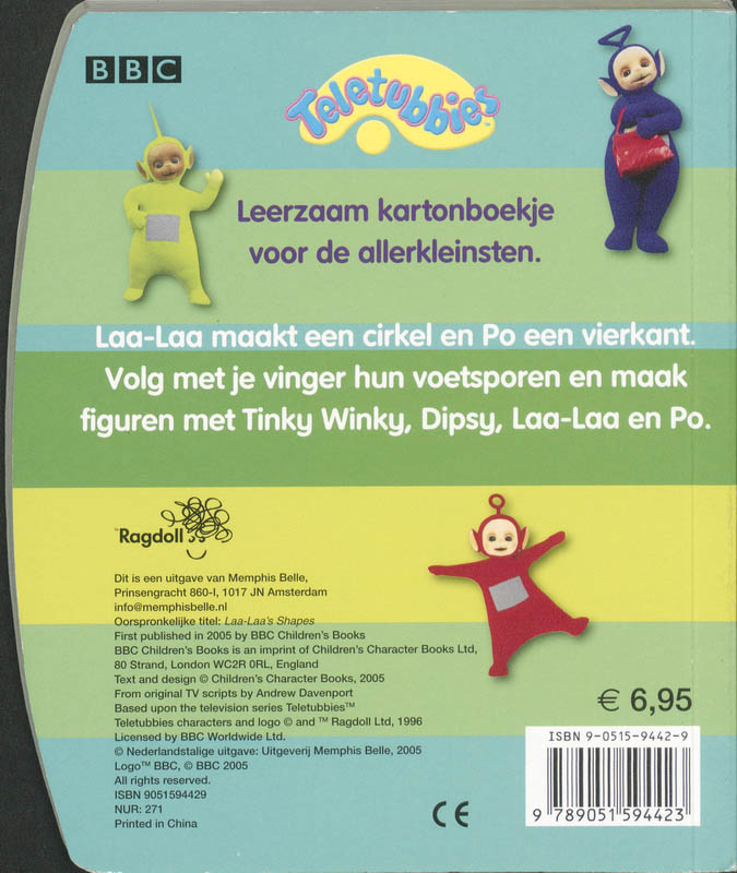 Achterkant van Laa-Laa's figuren