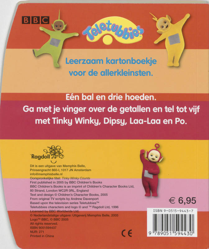 Achterkant van Tellen met Tinky Winky