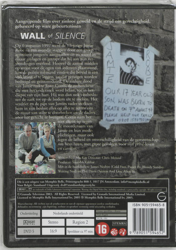 Achterkant van Wall of Silence