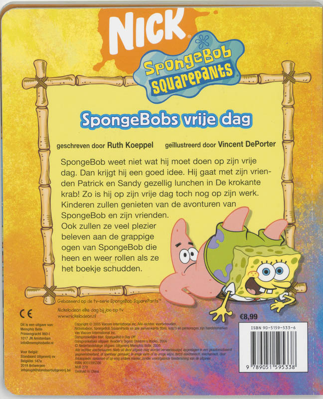 Achterkant van SpongeBobs vrije dag