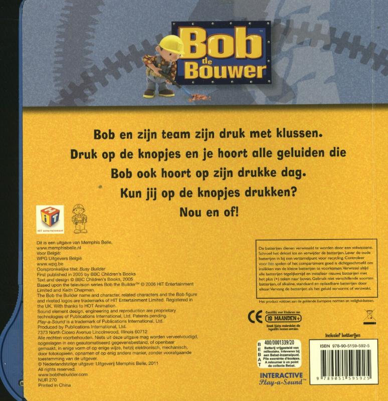 Achterkant van Drukke Bob geluidenboek