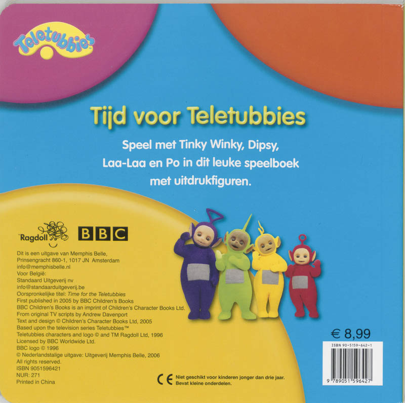 Achterkant van Tijd voor Teletubbies puzzelboek