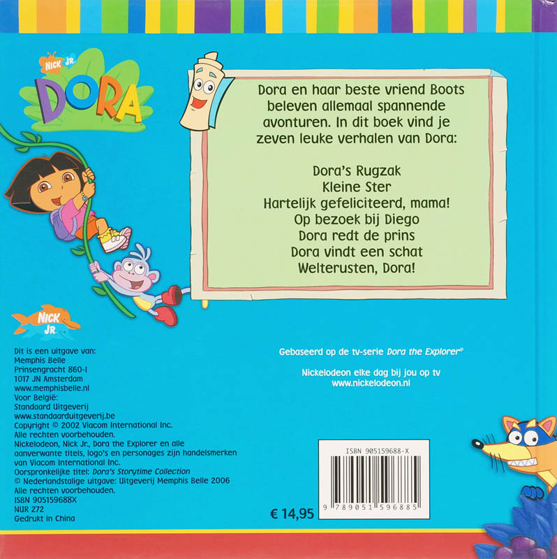 Achterkant van Dora's grote verhalenboek