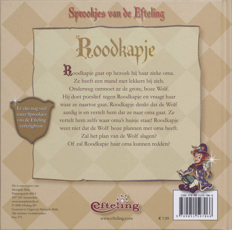 Achterkant van 4 Roodkapje
