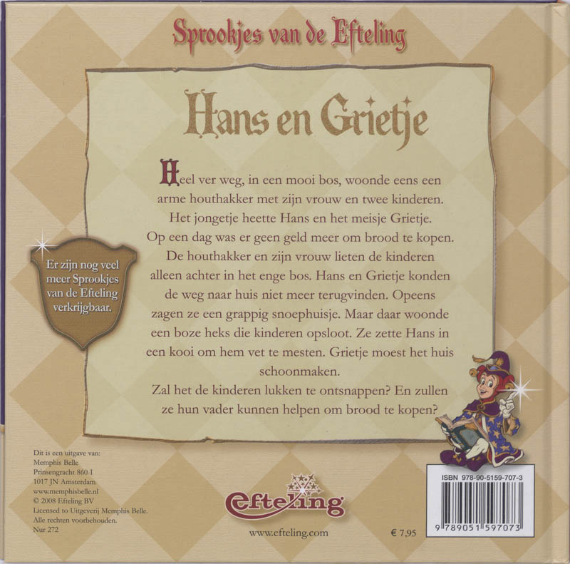 Achterkant van 3 Hans en Grietje