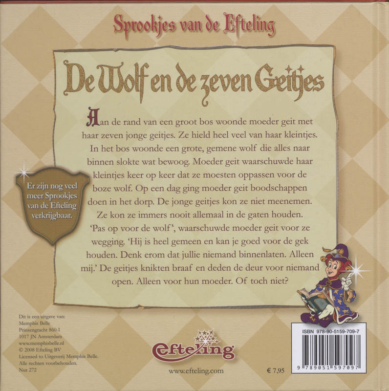 Achterkant van 5 De Wolf en de zeven Geitjes