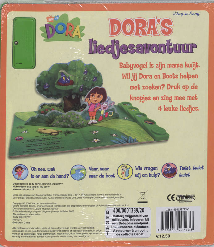 Achterkant van Dora's liedjesavontuur