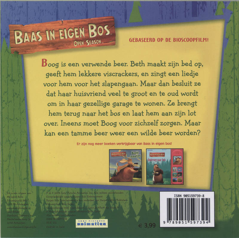 Achterkant van Baas in eigen bos eigen haard is goud waard