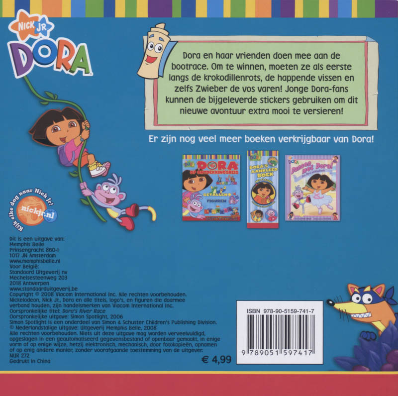 Achterkant van Dora's Bootrace