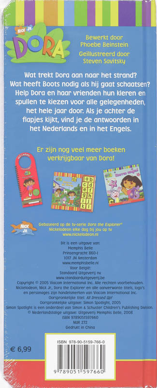 Achterkant van Dora's aankleedboek