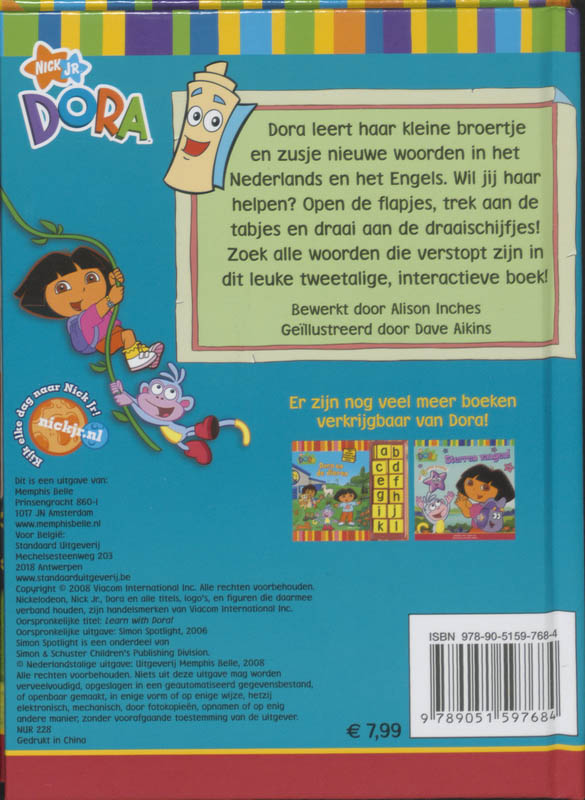 Achterkant van Woorden leren met Dora