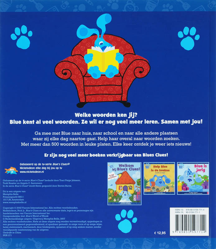 Achterkant van Blue's grote woordenboek