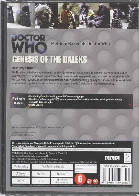 Achterkant van Genesis of the Daleks