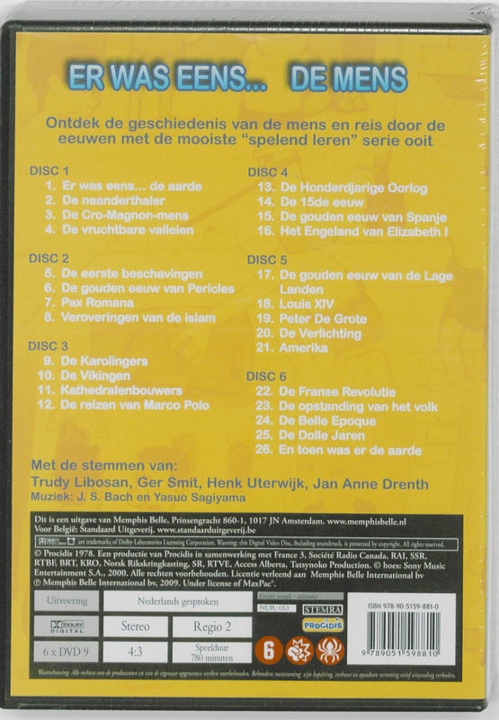 Achterkant van Er was eens de mens 6 DVD'S
