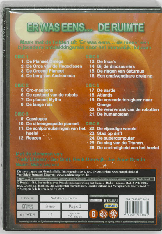 Achterkant van Er was eens de ruimte 6 DVD'S