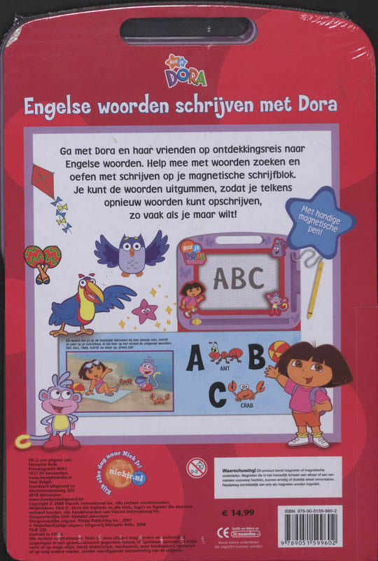 Achterkant van Engelse woorden schrijven met Dora