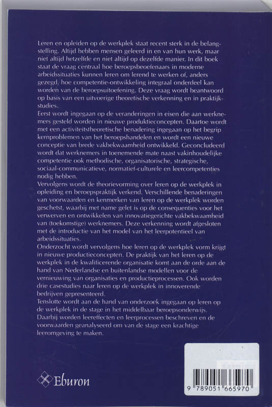 Achterkant van Lerend leren werken