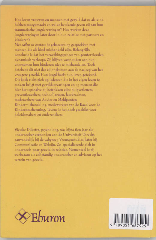 Achterkant van Met vallen en opstaan