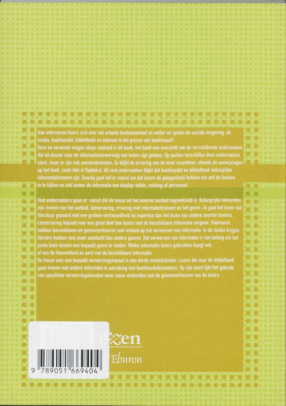 Achterkant van Informatiegebruik door lezers