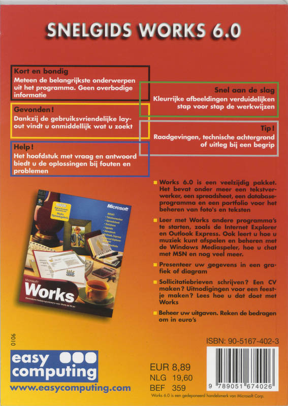 Achterkant van Snelgids Works 6.0
