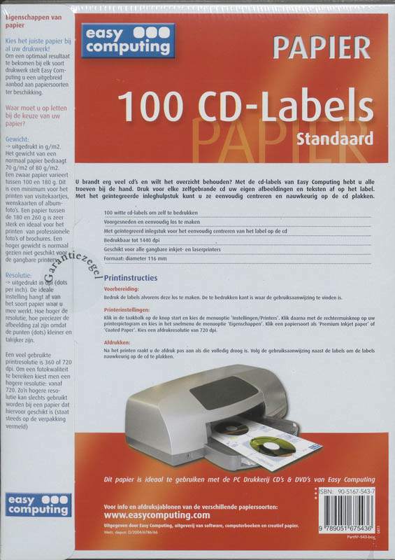 Achterkant van CD labels - 100 labels