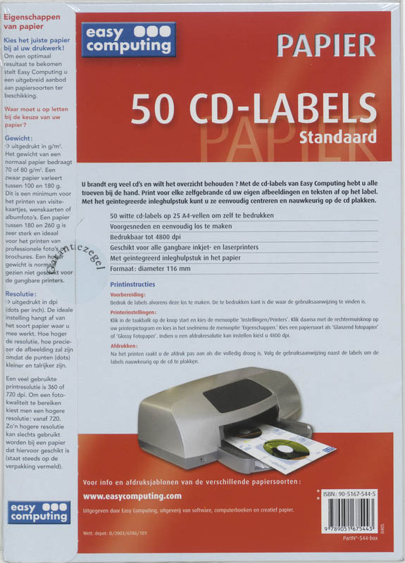 Achterkant van CD labels - 50 labels