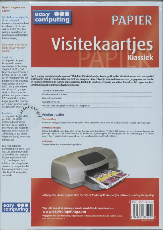 Achterkant van Standaard met microperforatie