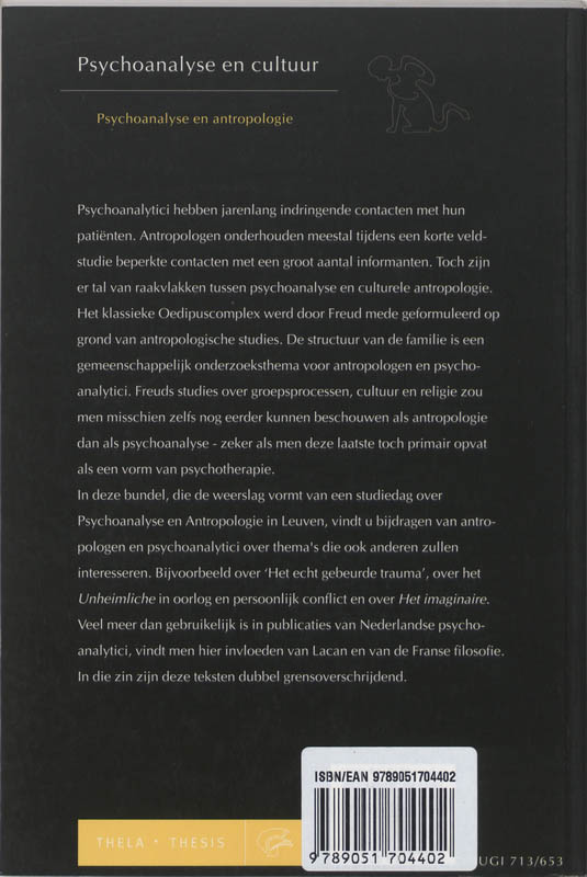 Achterkant van Psychoanalyse en antropologie