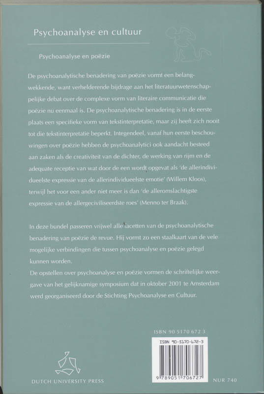 Achterkant van Psychoanalyse en poezie