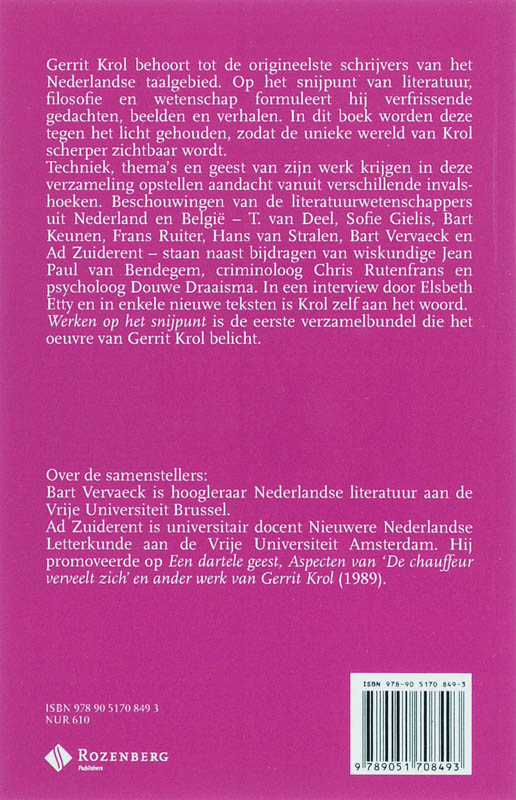 Achterkant van Gerrit Krol: Werken op het snijpunt
