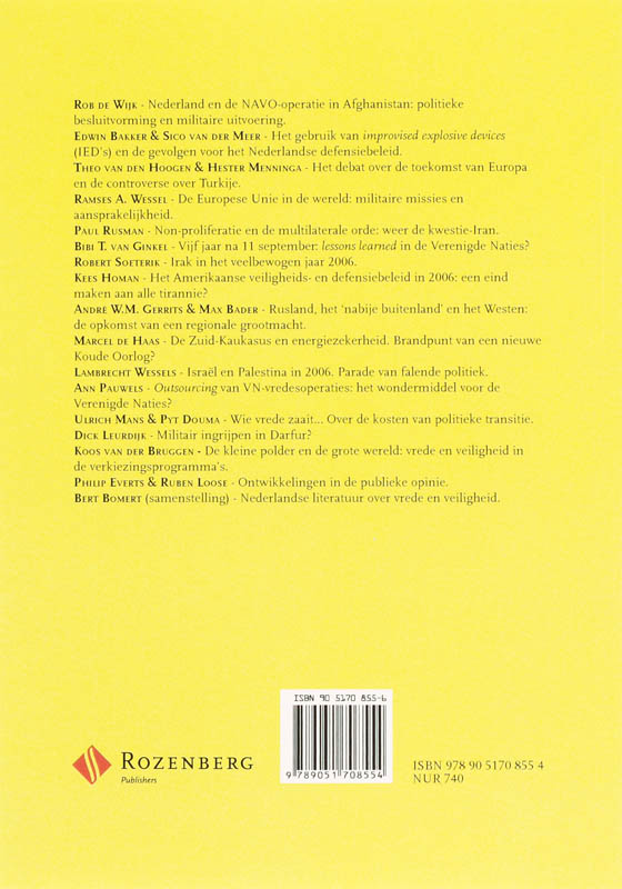 Achterkant van Jaarboek Vrede en Veiligheid 2006