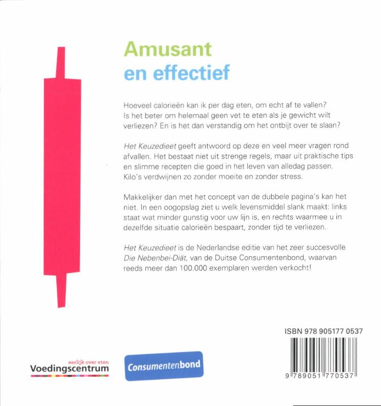 Achterkant van Het keuzedieet