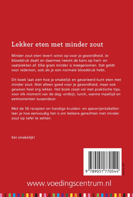 Achterkant van Lekker eten met minder zout