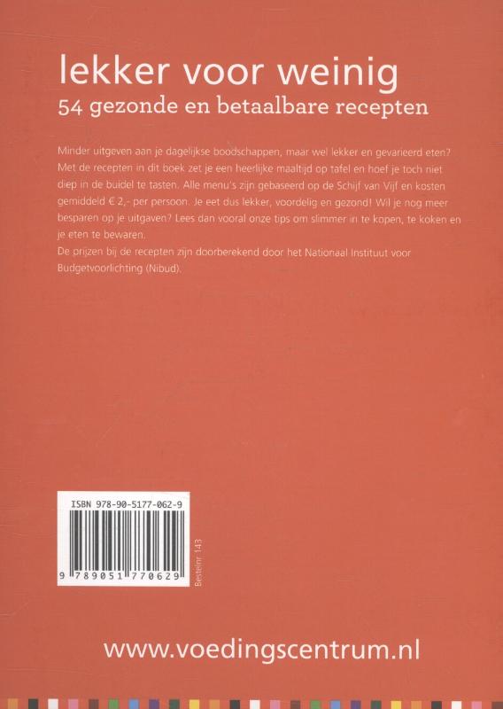 Achterkant van Lekker voor weinig