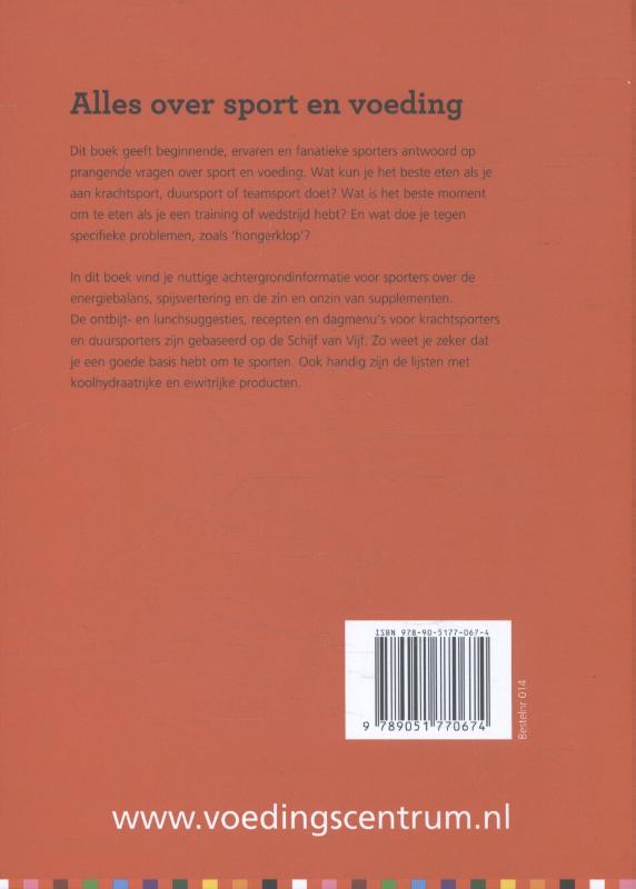 Achterkant van Alles over sport en voeding